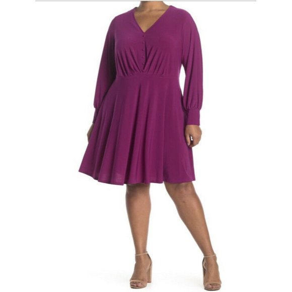 NWT Tash & Sophie Purple Fit & Flare Dress - 2X